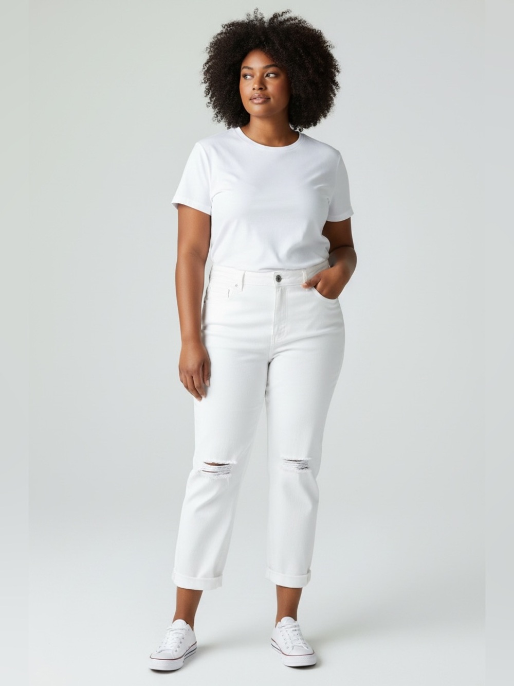 American Eagle Hi Rise Tom Girl Women’s Plus Size White Jeans Size 18 NWT